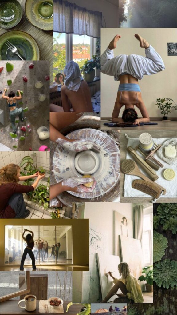 vision board creado con collage de imágenes para clarificar objetivos e intenciones