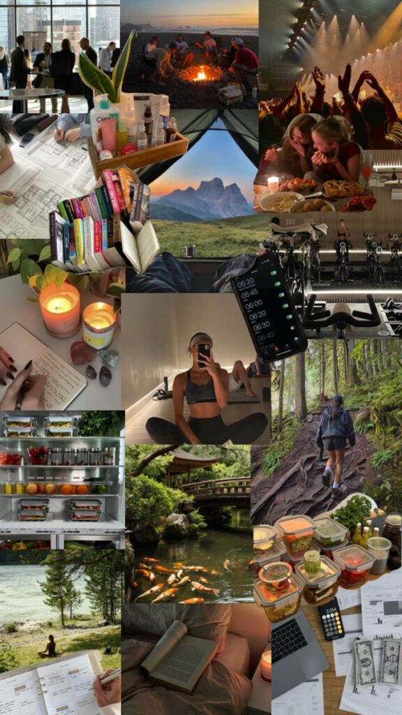 vision board creado con collage de imágenes para clarificar objetivos e intenciones